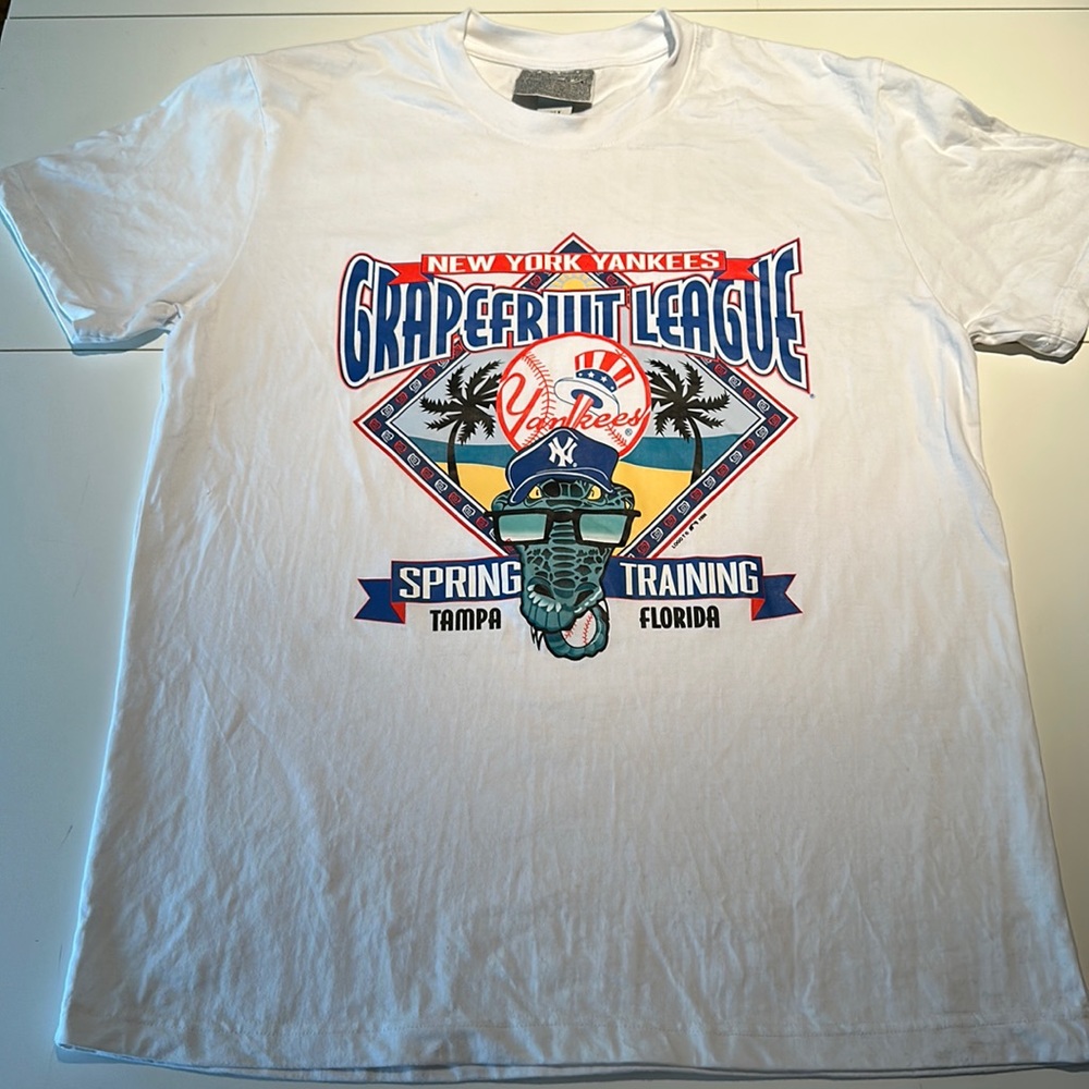 Men’s Vintage 1998 New York Yankees Spring Training Short Sleeve White Tee sz2XL